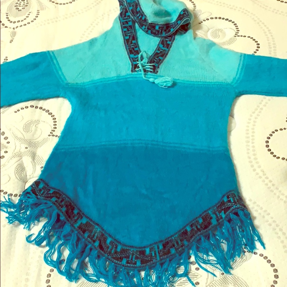 Never worn wool poncho styled jacket